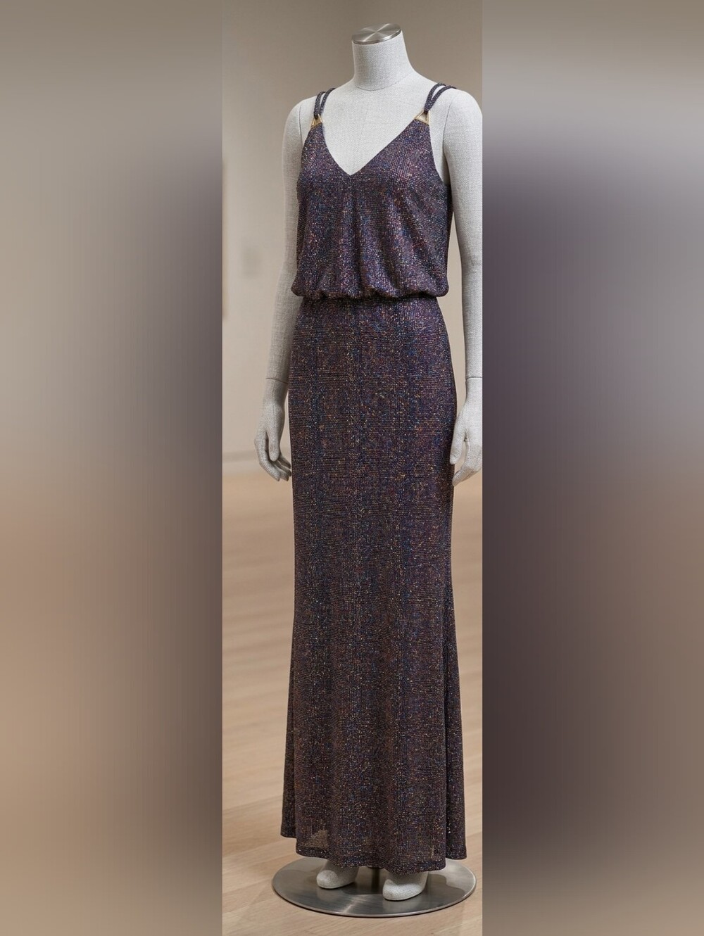 Calvin Klein Black Sparkle Maxi Dress Party Formal Evening Gown 2